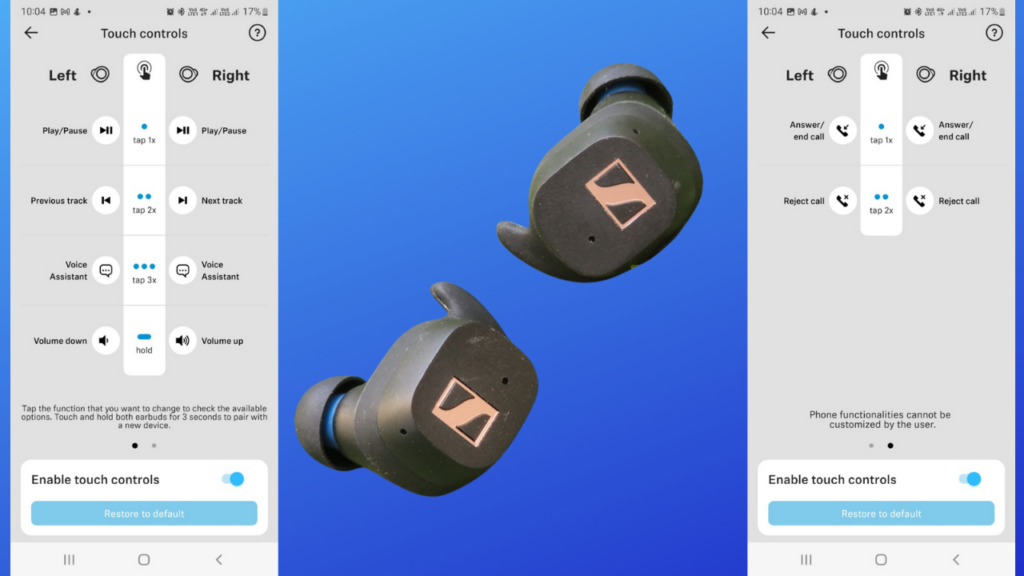 Sennheiser Sport True wireless app settings