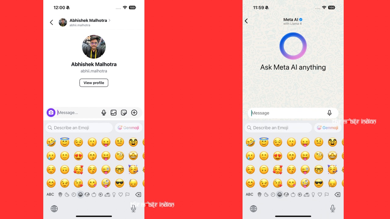 Genmoji in WhatsApp Instagram