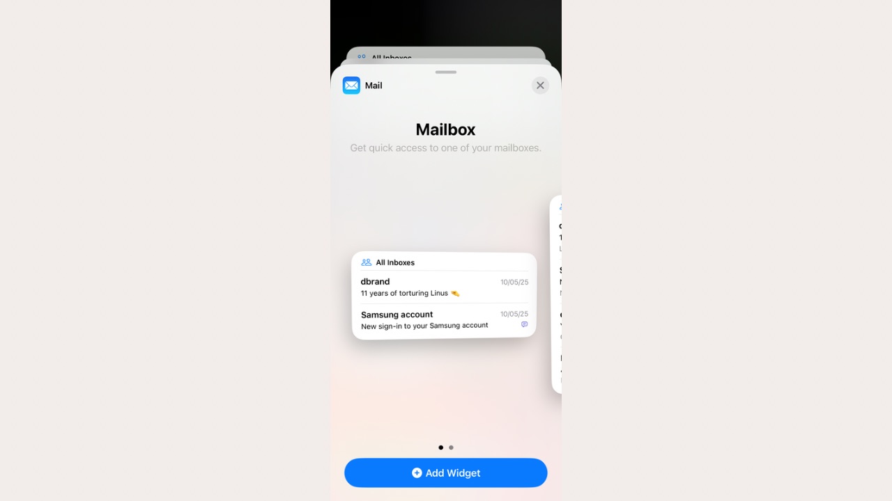 Mail Widget from Apple