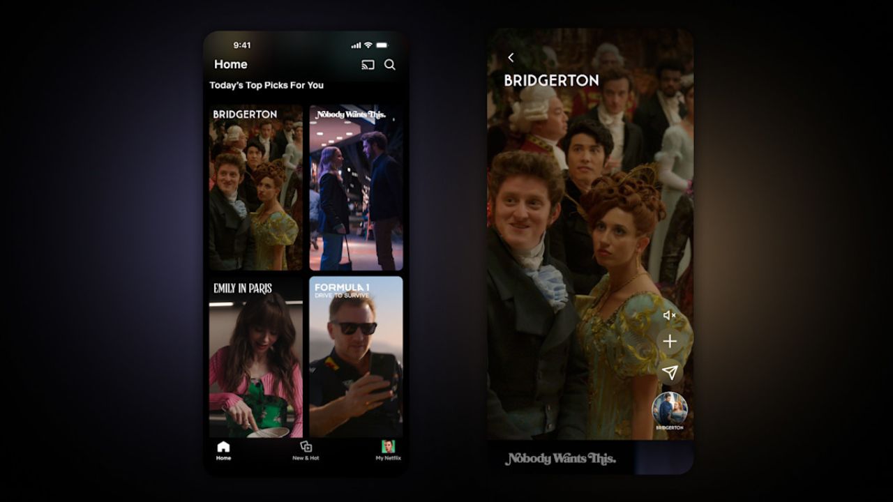Netflix mobile vertical feed