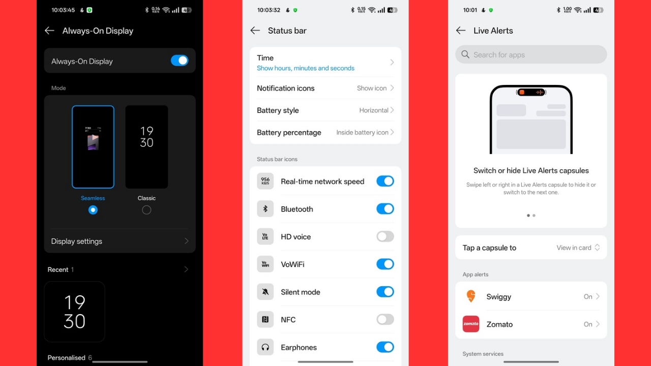Realme Gt 7 always-on display