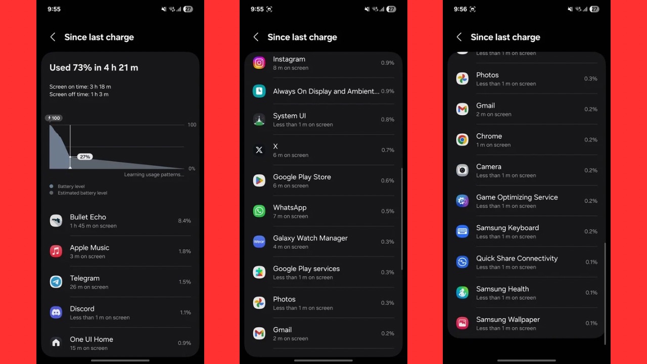 S25 edge battery cycle 1