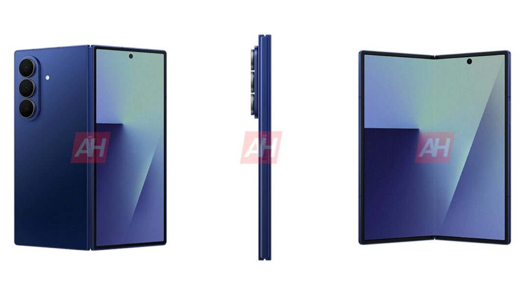 Z Fold 7 shadow blue renders