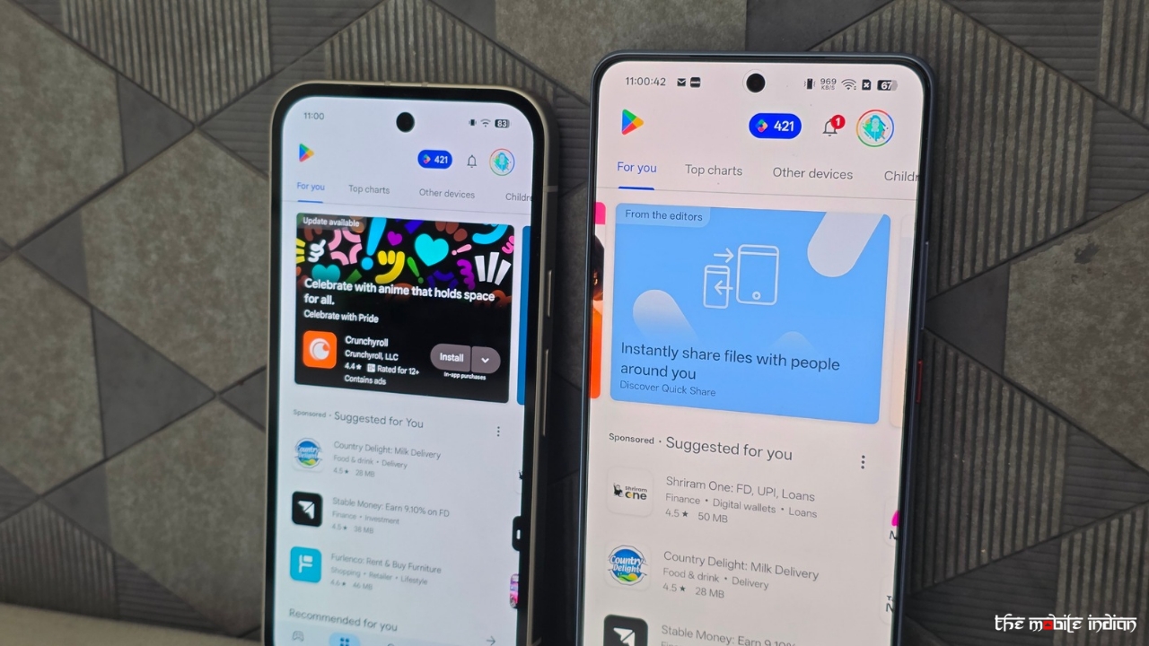 Pixel 9a and Realme GT 7 displays