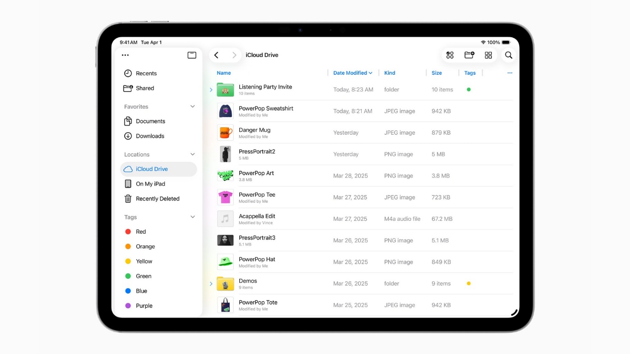 iPadOS 26 new files app