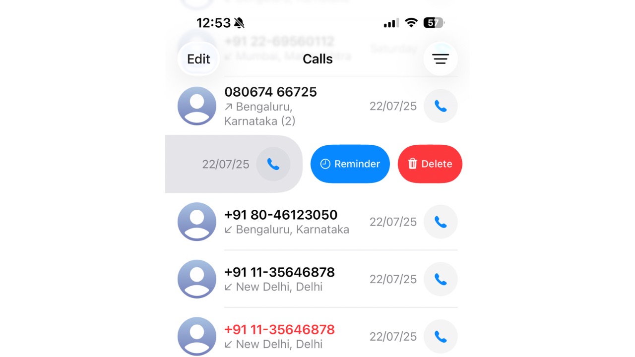 Call reminders in iOS 26 step 2