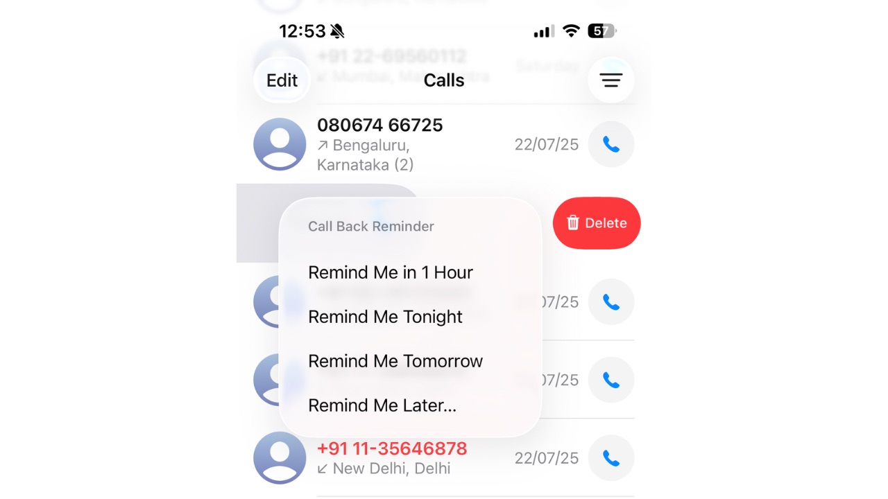 Call reminders in iOS 26 step 3