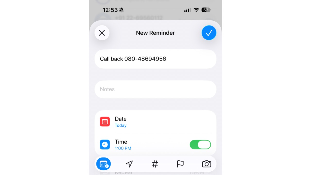 Call reminders in iOS 26 step 4