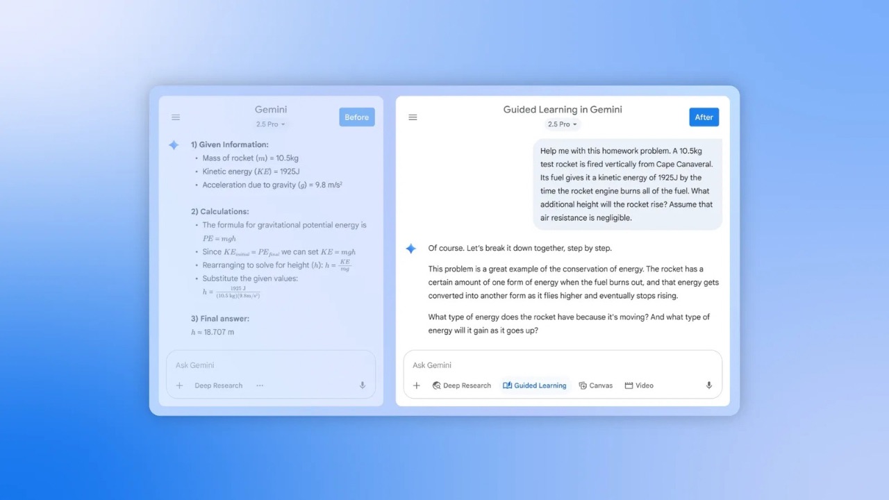 Guided learning in Gemini