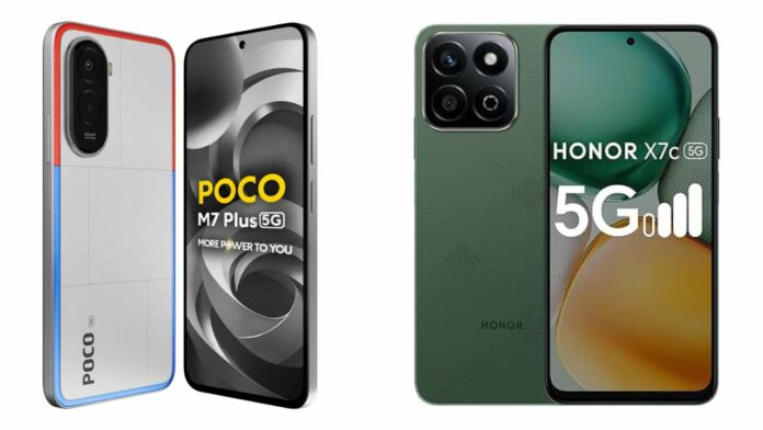 Poco M7 Plus 5G and Honor X7c 5G