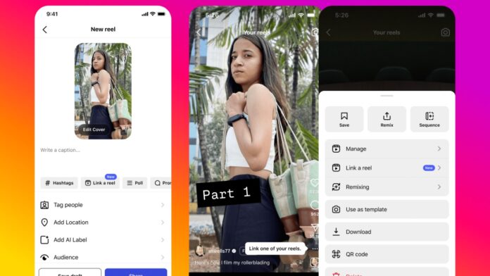 Reel linking feature in Instagram